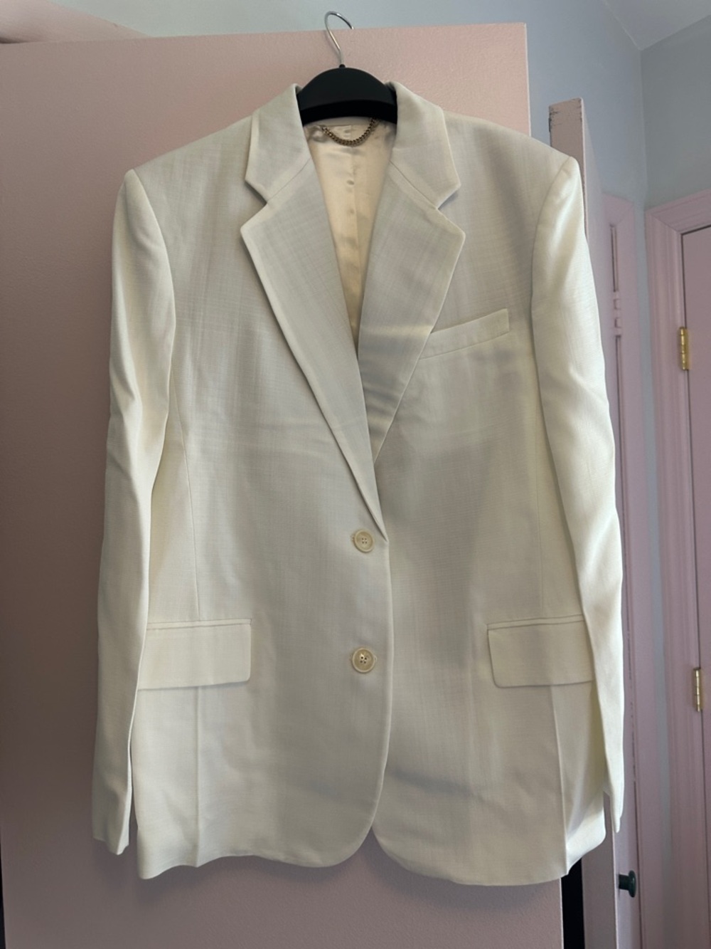 Victoria Beckham Cream Tailored Blazer
